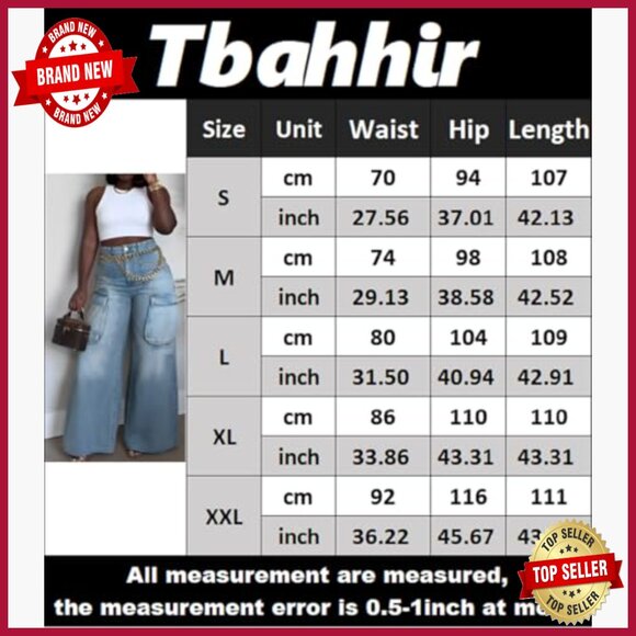 High Waist Wide Leg Jeans Distressed Raw Hem Y2K Baggy Boyfriend Denim - Picture 6 of 7